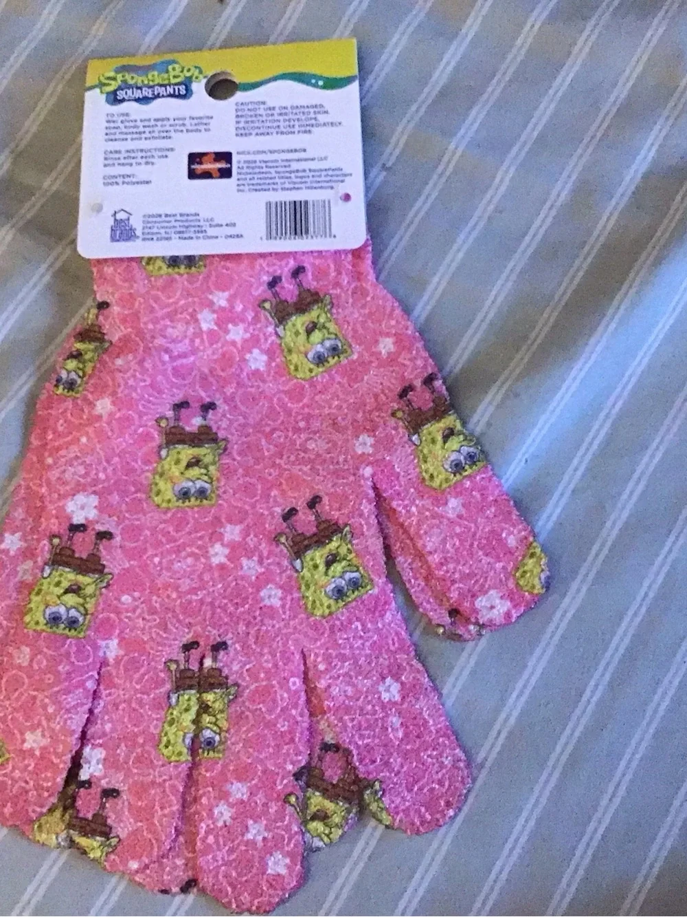 SpongeBob SquarePants Pink Exfoliating Gloves + Accessories